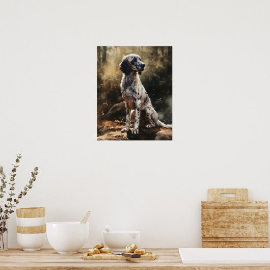 Poster d'impression anglais Setter Dog Art (Cuisine)