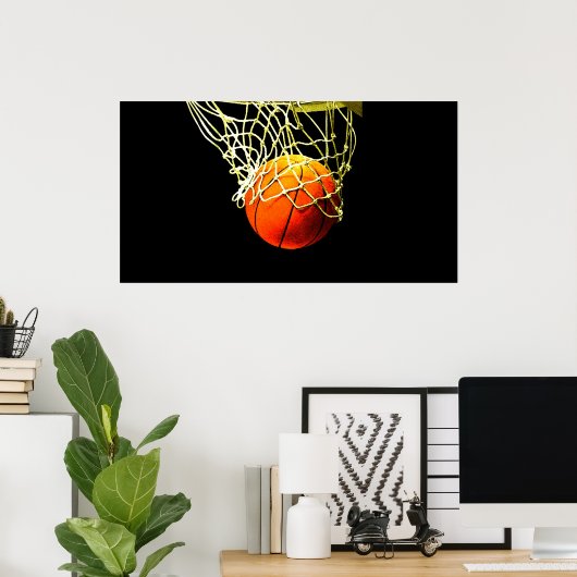 Poster d'impression Basketball & Net (Bureau à domicile)