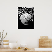Poster d'impression Black White Basketball (Cuisine)