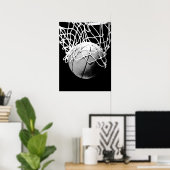 Poster d'impression Black White Basketball (Bureau à domicile)