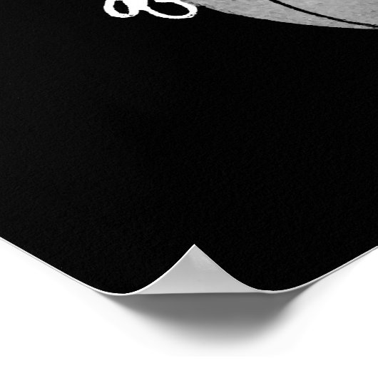 Poster d'impression Black White Basketball (Coin)