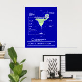 Poster d'impression bleu Margarita (Bureau à domicile)