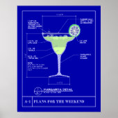 Poster d'impression bleu Margarita (Devant)