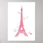 Poster d'impression couleur rose Eiffel Tower (Devant)