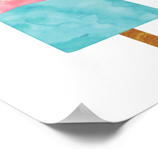 poster d'impression d'aquarelle popsicle crème gla (Coin)