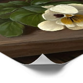 Poster d'impression d'art à la Fleur de Violas Bla (Coin)