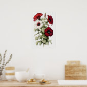 Poster d'impression d'art à la Fleur Rouge Petunia (Cuisine)