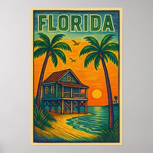 Poster d'impression d'art de Floride (Devant)