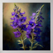 Poster d'impression d'art de la fleur de Larkspur  (Devant)