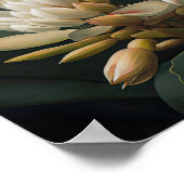 Poster d'impression d'art floral blanc Curcuma (Coin)