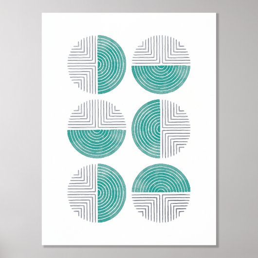 Poster d'impression d'art géométrique circulaire T (Recto)
