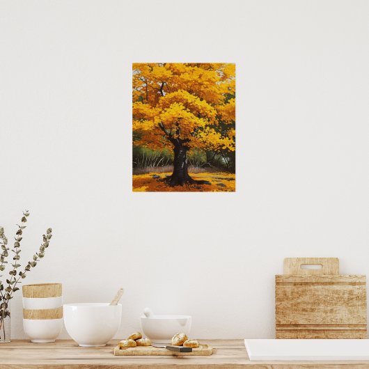 Poster d'impression d'art japonais Ginkgo Tree (Cuisine)