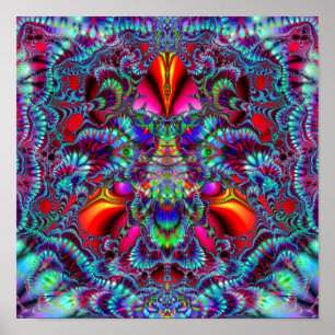 Poster d'impression d'art King Flame (12 po x 12 p