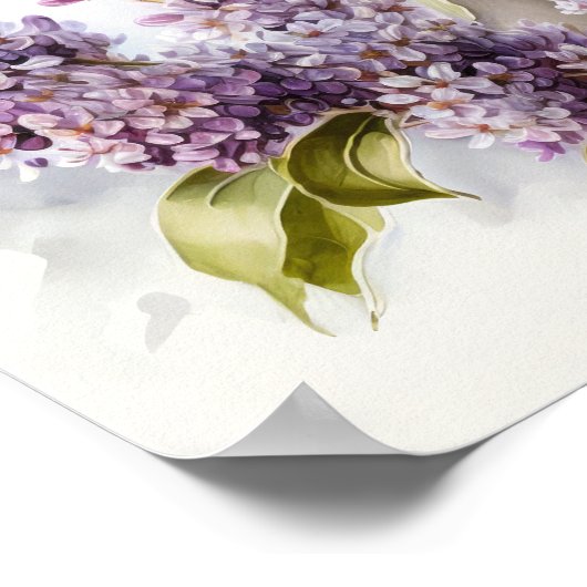 Poster d'impression d'art Lilac Fleurs (Coin)