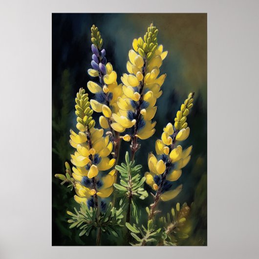 Poster d'impression d'Art Lupine Jaune (Devant)