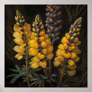 Poster d'impression d'Art Lupine Jaune