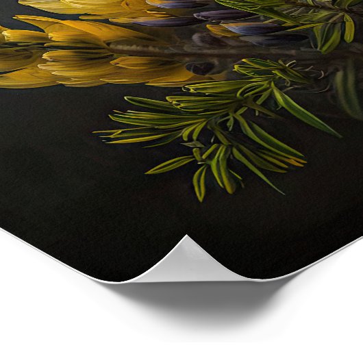 Poster d'impression d'Art Lupine Jaune (Coin)