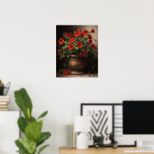 Poster d'impression d'art Red Petunia (Bureau à domicile)