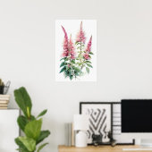 Poster d'impression d'Art rose Astilbe (Bureau à domicile)