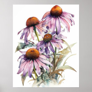 Poster d'impression d'art rose de fleurs de confle