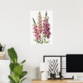 Poster d'impression d'Art rose Delphinium (Bureau à domicile)