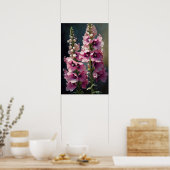 Poster d'impression d'Art rose Delphinium (Cuisine)