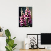 Poster d'impression d'Art rose Delphinium (Bureau à domicile)