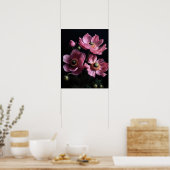 Poster d'impression d'art rose Fleurs d'anémones (Cuisine)