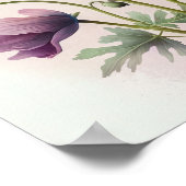 Poster d'impression d'art rose Fleurs d'anémones (Coin)