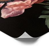 Poster d'impression d'art rose Fleurs d'anémones (Coin)