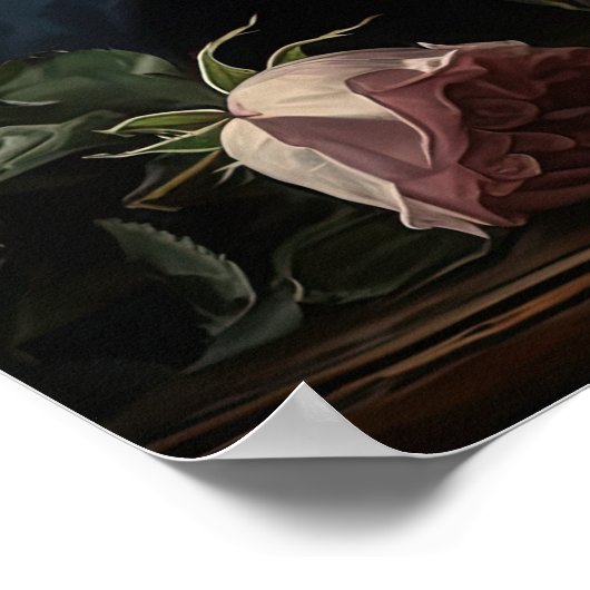 Poster d'impression d'art rose Fleurs de rose (Coin)