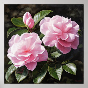 Poster d'impression d'art rose Gardenias