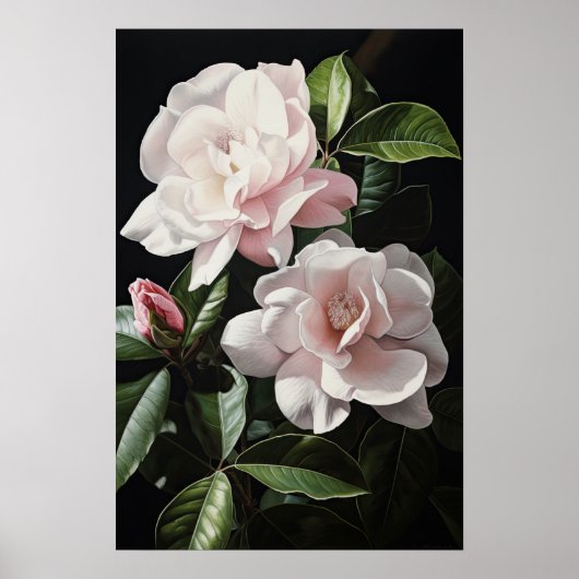 Poster d'impression d'art rose Gardenias (Devant)