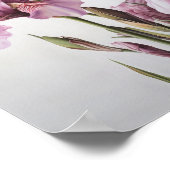 Poster d'impression d'art rose Irises (Coin)