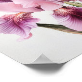 Poster d'impression d'art rose Irises (Coin)