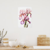 Poster d'impression d'art rose Irises (Cuisine)