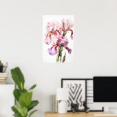 Poster d'impression d'art rose Irises (Bureau à domicile)