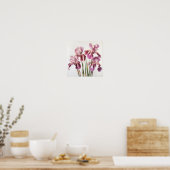 Poster d'impression d'art rose Irises (Cuisine)