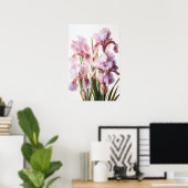 Poster d'impression d'art rose Irises (Bureau à domicile)