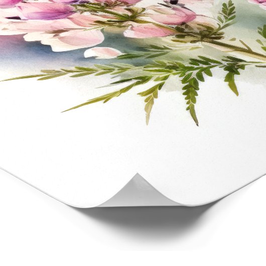 Poster d'impression d'art rose Lupine (Coin)