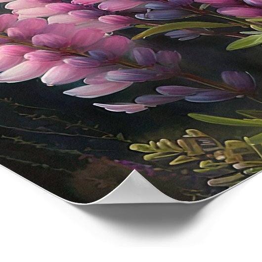 Poster d'impression d'art rose Lupine (Coin)