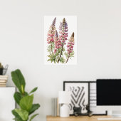 Poster d'impression d'art rose Lupine (Bureau à domicile)