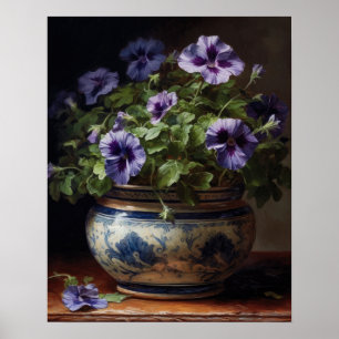 Poster d'impression d'art violet pétunia