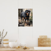 Poster d'impression de Dog Art Rottweiler (Cuisine)