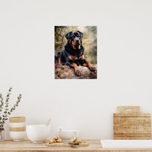 Poster d'impression de Dog Art Rottweiler (Cuisine)