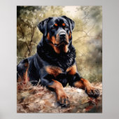 Poster d'impression de Dog Art Rottweiler (Devant)