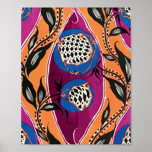 poster d'impression de fleurs botaniques EA Séguy (Devant)