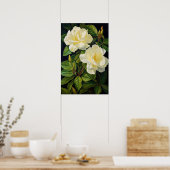 Poster d'impression de fleurs de Gardenias jaunes (Cuisine)