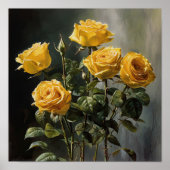 Poster d'impression de fleurs de rose jaune (Devant)
