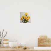 Poster d'impression de fleurs de rose jaune (Cuisine)